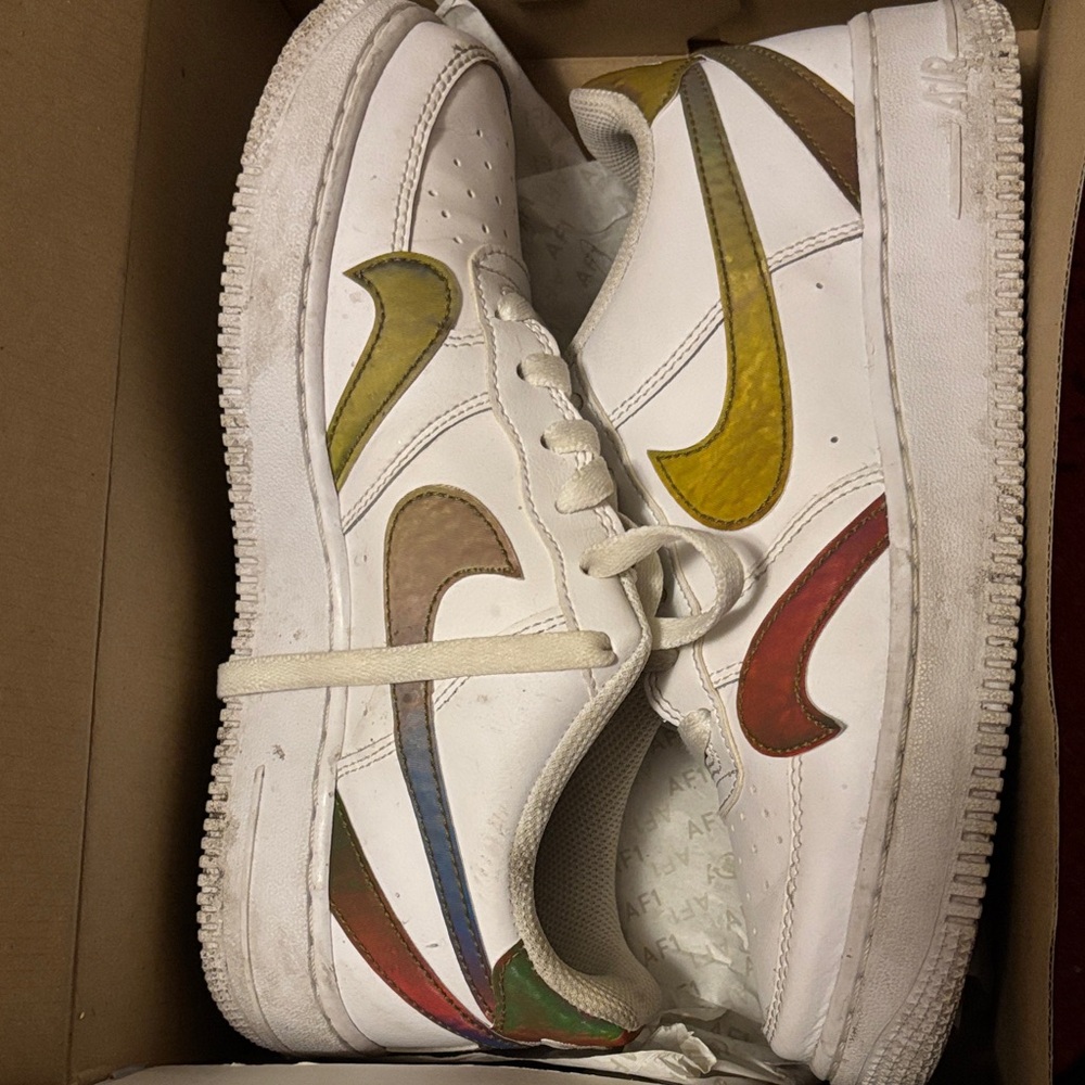 Nike Kids Sneakers - White with Multicolor Accents